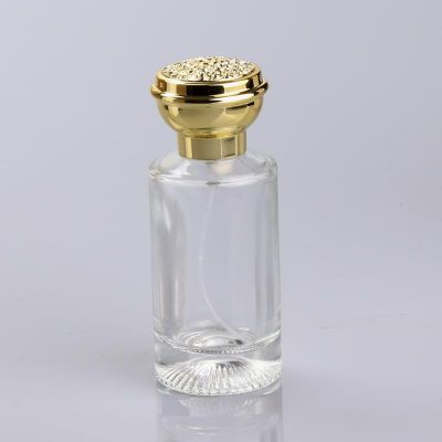 High Quality Cosmetic Packaging 50ml Clear Cylinder Cologne Empty Spray Perfume Glass Bottle 