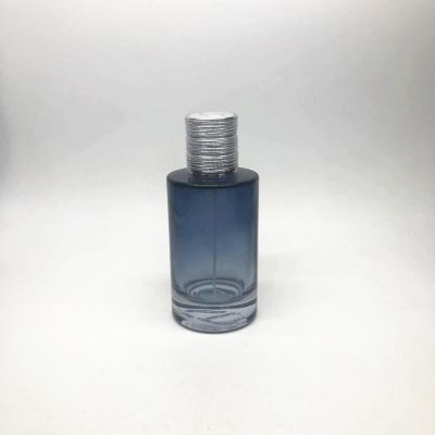 Cylinder Color Gradient 100ml Black Empty Glass Perfume Spray Bottle With Magnetic Cap 
