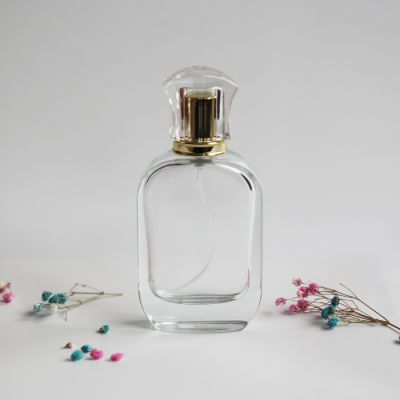 50ml square transparent perfume glass bottle