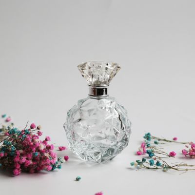 100ml round brililant shape shining perfume glass bottles 