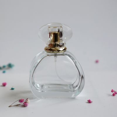 100ml round shape with flat bottom perfume glass bottle 