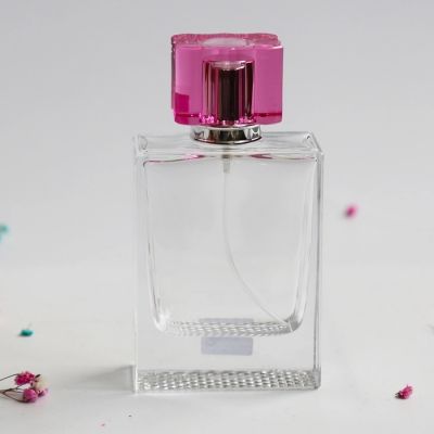 100ml rectangle transparent perfume glass bottles with thick bottom 