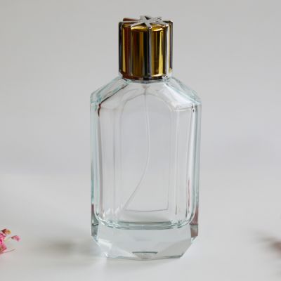 100ml flat polyhedral perfume glass bottles 