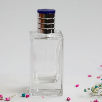 110ml tall rectangle transparent perfume glass bottles 