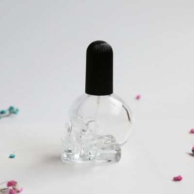 60ml skull shape perfume glass bottle with exclusive design 