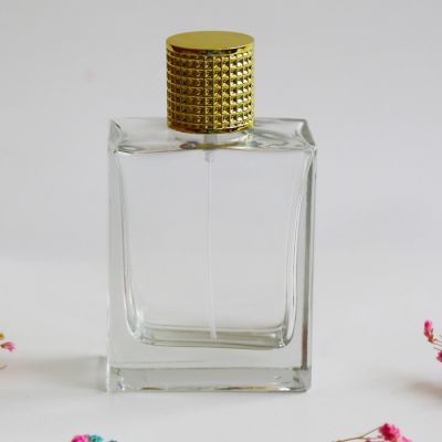 100ml transparent perfume glass bottles with pump sprayer 
