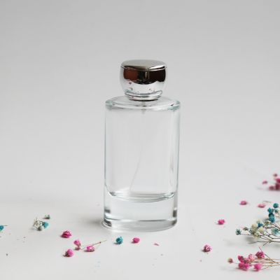 100ml cylinder transparent customized perfume glass bottles 