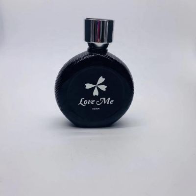 Wholesale Black colored perfume empey glass bottle luxury cap perfume bottle