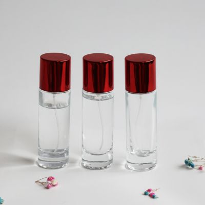 30ml cylinder transparent perfume glass bottle with well hand feeling 