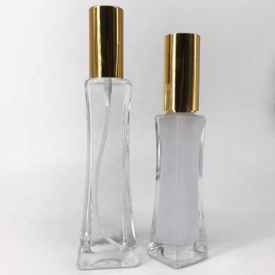 Clear empty glass 30ml 50ml empty spray perfume bottle with cap 