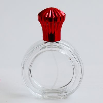 60ml transparent round shape elegant perfume glass bottle 