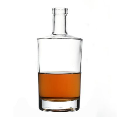 Hot Sale Flint High Quality Clear Round Bottle Customize Glass Bottle for Liquor Wholesale