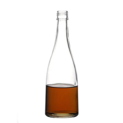 Hot Sale High Quality Round Shape Flint Empty Clear Glass Bottle Manufacturers