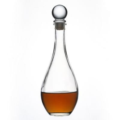 Factory Direst Sale High Quality Flint Round Cork Customize 500ml Glass Liquor Bottle