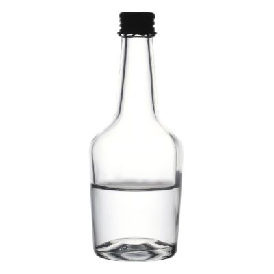 Hot sale Clear Small Liquor Screw Cap Customize Wine Glass Bottle Manufacturers 