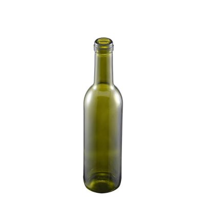 Factory Directly Sale 375ml Dark Green Wine Bottle with Cork Finish 