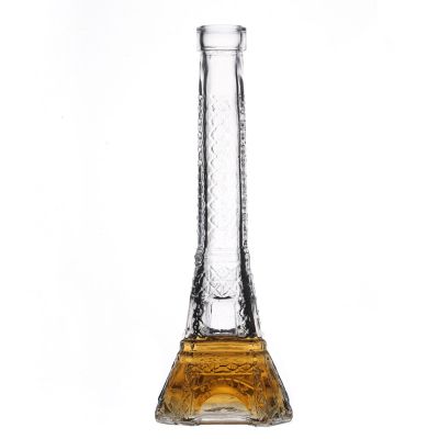 Hot sale Eiffel Tower shape Customize 200ml Glass Bottles with Lids Factory 