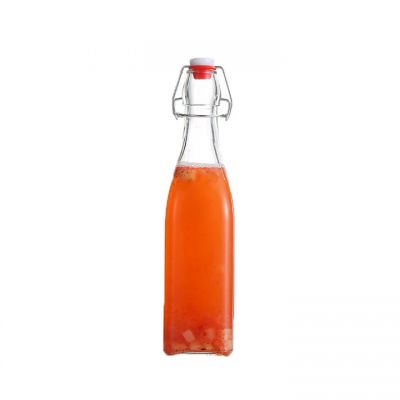 Wholesale square glass bottle swing top 