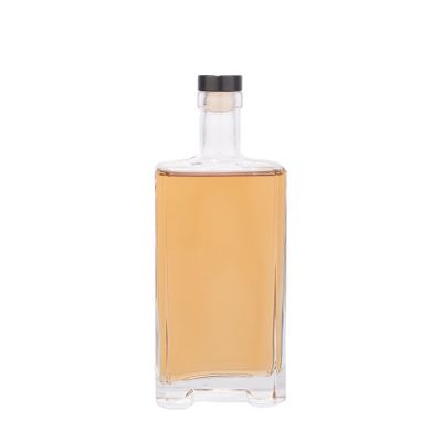 50cl high grade thick wall flat square glass wine bottle