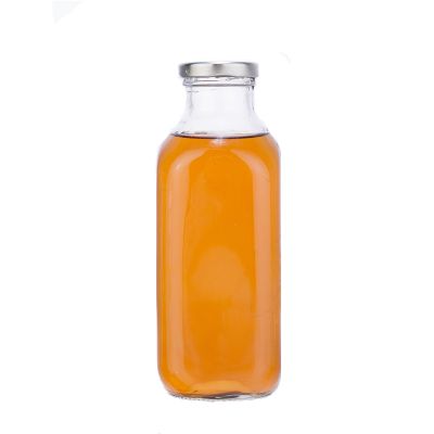 hot filling 500ml square glass drinking bottle for juice 