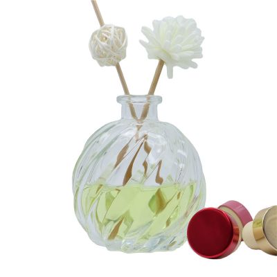 Use In Home Empty Ball Shape Aroma Reed Diffuser Bottle Glass With Cork 