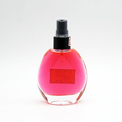 Wholesale empty 50ml 60ml flat glass perfume bottle with pump 