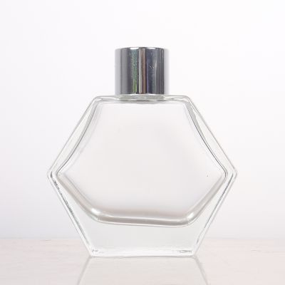 High quality hexagonal star flat 80ml glass bottle for aromatherapy perfume diffuser 