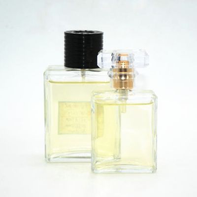 Wholesale 30ml 50ml 100ml square shape glass perfume mist spray bottle 