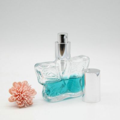 50ml butterfly shape perfume glass bottle with pump for female