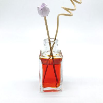 wholesale rectangle 75ml reed diffuser bottle with rubber plug 
