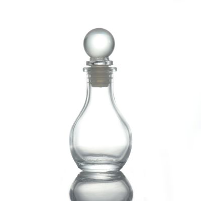50ML Creative Pot-bellied Narrow Neck Fragrance Bottle Transparent Aroma Glass Bottle Home Rattan Aromatherapy Bottle