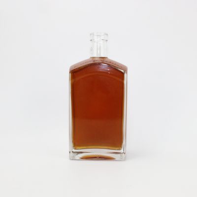 Large capacity square glass bottle for Whisky Vodka champagne support customized 