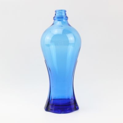 400ml special shape blue glass bottle for wine vodka whisky 