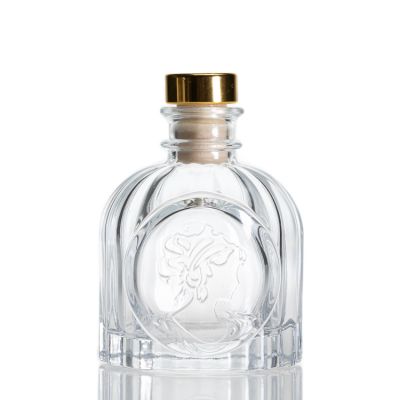 Wholeasle Luxury 100ml Birdcage Shaped Embossed Glass Reed Diffuser Bottle