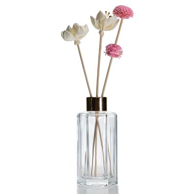 Provide High hexagon Reed Diffuser Bottle Clear 120ml luxury Diffuser Glass Bottle