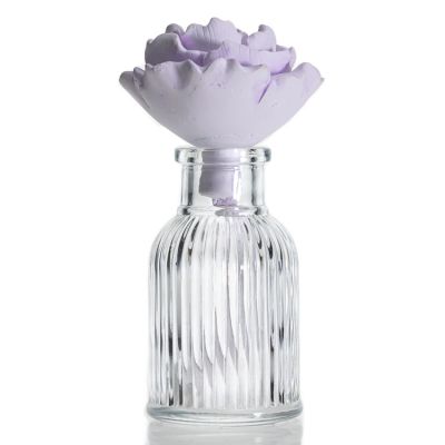 Home Fragrance 40ml Embossed Glass Small Aroma Diffuser Bottles For Sale