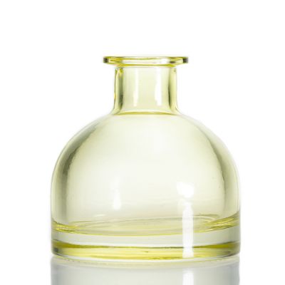 Custom translucent 90ml Yellow Empty Difuser Bottle Reed Diffuser Round Aroma Bottle 