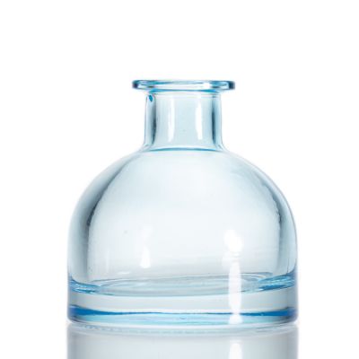 Custom Design Oval 90ml Blue Diffuser Bottle Oil Aroma Glass Bottle For Home