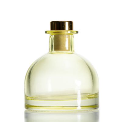 Supplier Round 90ml Yellow Reed diffuser bottle 100ml Perfume Bottle Aromatherapy For Sale 