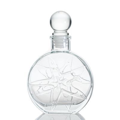 Luxury Home Starfish Pattern 140ml Clear Perfume Reed diffuser Empty Bottle For Diffusers 