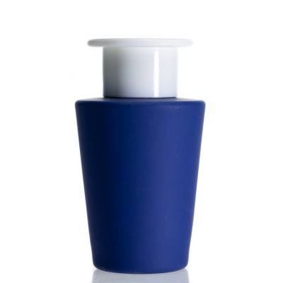 Custom Latest Reed Diffuser Bottle Matte Blue Inverted Cone Shape 90ml Diffuser Bottle 