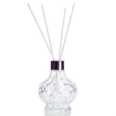 Custom Crystal Fragrance Glass Round Diffuser Empty Bottles Reed 200ml Diffuser Bottle