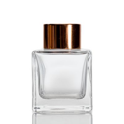 Custom 50ml Mini Aroma Diffuser Bottle Glass Empty Square Diffuser Bottle 