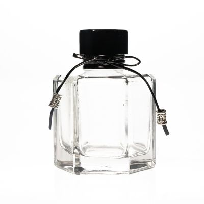 Wholesale Aroma Oil Bottle Clear Hexagonal Reed 120ml Empty Diffuser Bottle With Cap