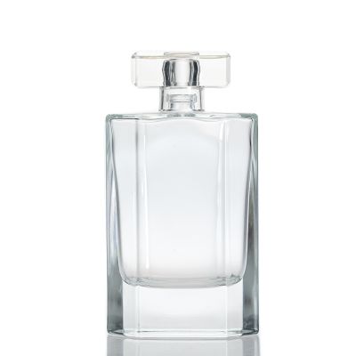 Wholesale Luxury Transparent Square Spray 100ml Glass Perfume Bottles