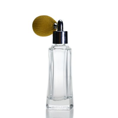 Custom Perfume Atomizer Bottle Glass Oil Square 50ml Perfume Bottle Spray For Sale