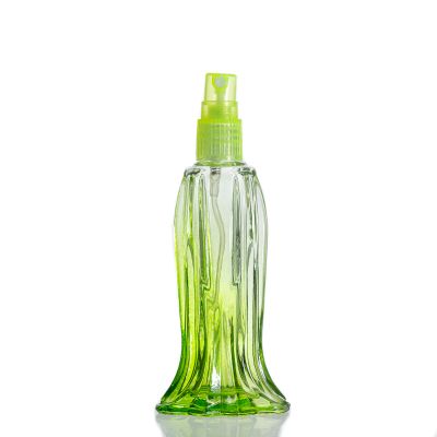 Custom Cute Mermaid Shaped Emossed Glass 25ml Green Perfume Bottle For Room