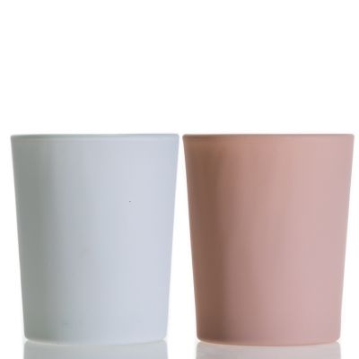 Wholesale Luxury 90ml Decorative Empty Glass Candle Cup Holder Matte Pink Small Candle Cup