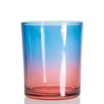 Wholesale Luxury Iridescent Candle Jar Cup Round Glass Candle Jar For Home Decor