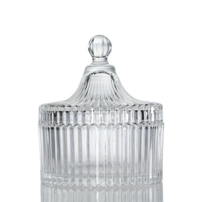 Custom Design 260ml 9oz Cylinde Clear Round Glass Candle Jar with Glass Lid